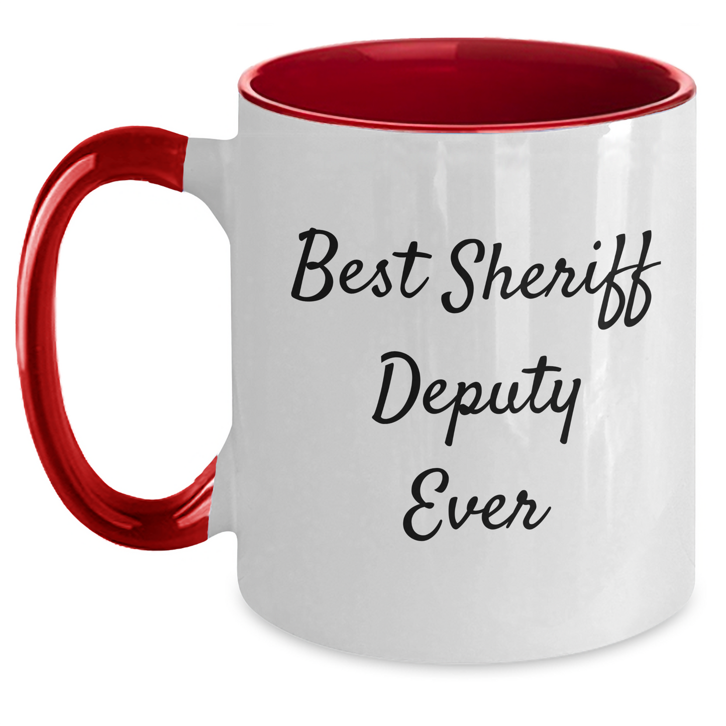 Funny Sheriff Deputy Gifts - Best Sheriff Deputy Ever Two Tone Coffee Mug, Sheriff Deputy Lover's Unique Father's Day Unique Gift from Friends, Coworkers, Family - Main