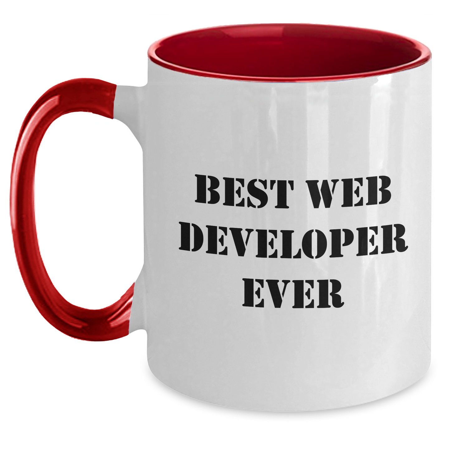 Funny Web Developer Gifts from Friends - Best Web Developer Ever Two Tone Coffee Mug for Graduation, Web Developer Mugs with Inspirational Quote - Main