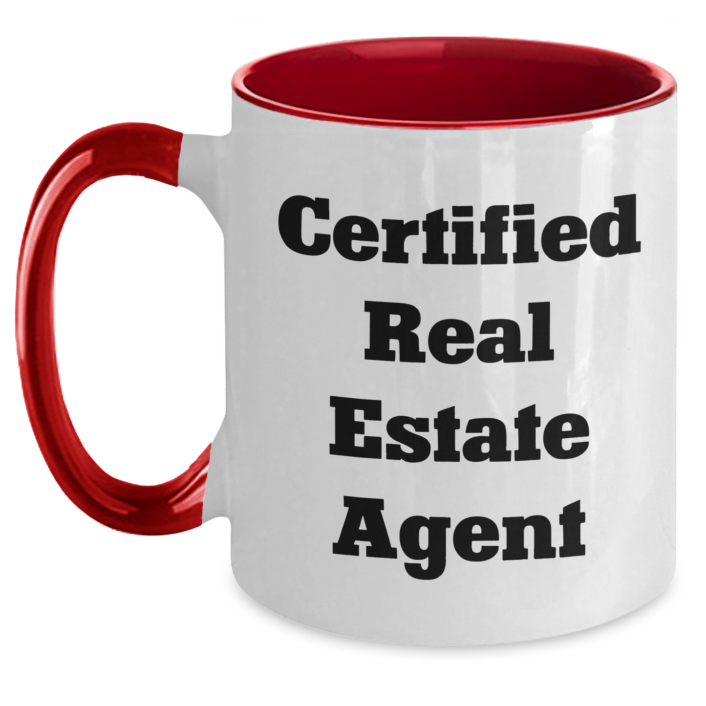 Funny Real Estate Agent Gifts from Friends for Graduation - Two Tone Coffee Mug with Inspirational Quote, 11oz Ceramic, Microwave and Dishwasher Safe - Main