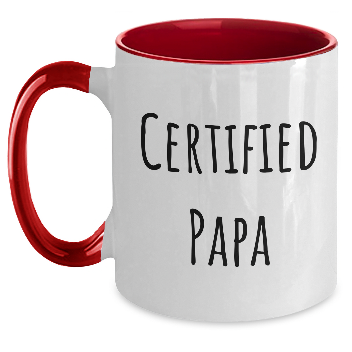 Funny Papa Certified Gifts from Men, Unique Two Tone Coffee Mugs for Papa, Inspirational Quote on Father's Day Unique Gifts - Main