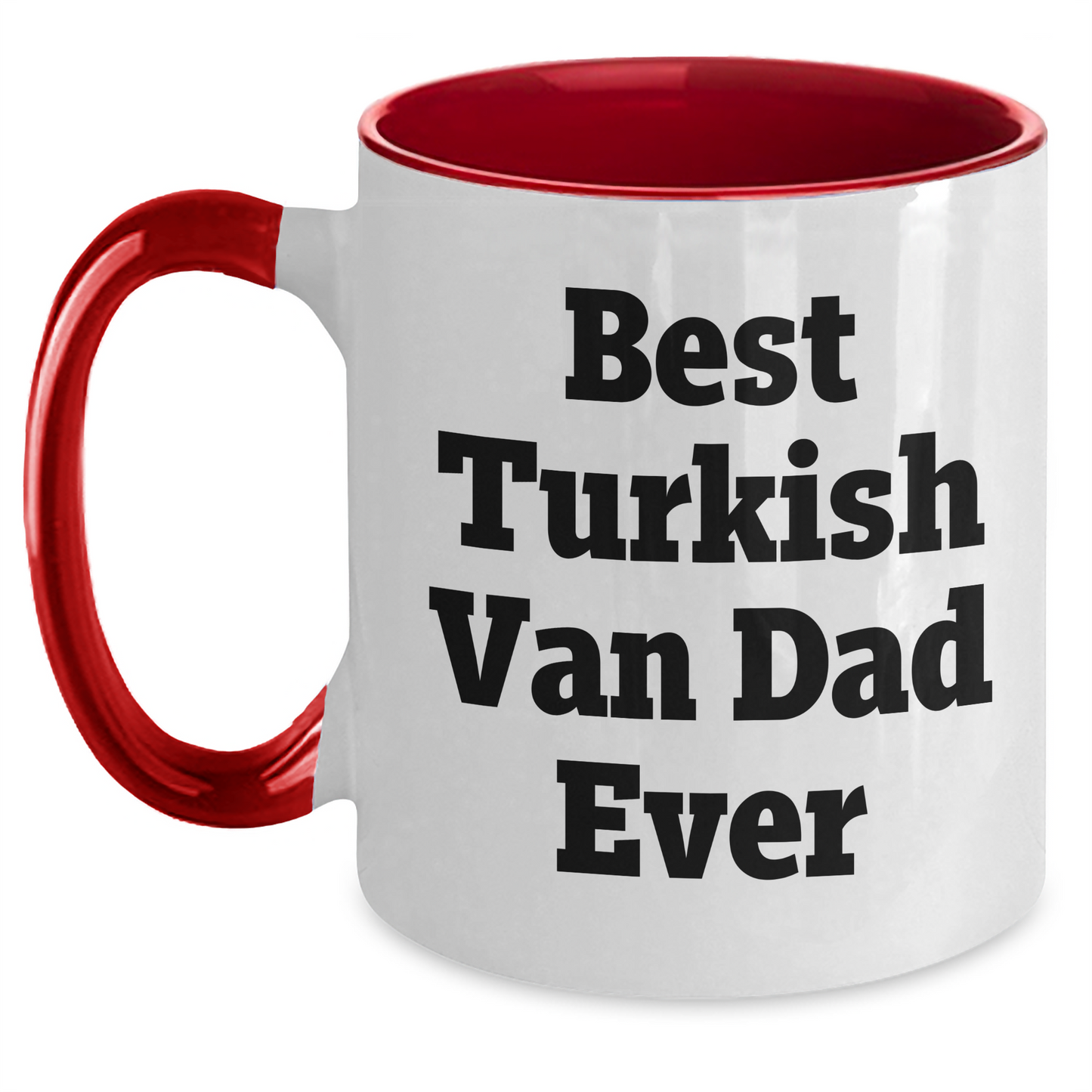 Fun Turkish Van Cat Dad Gifts from Men, Best Turkish Van Dad Ever Two Tone Coffee Mug, Father's Day Unique Gifts for Turkish Van Cat Enthusiasts - Main
