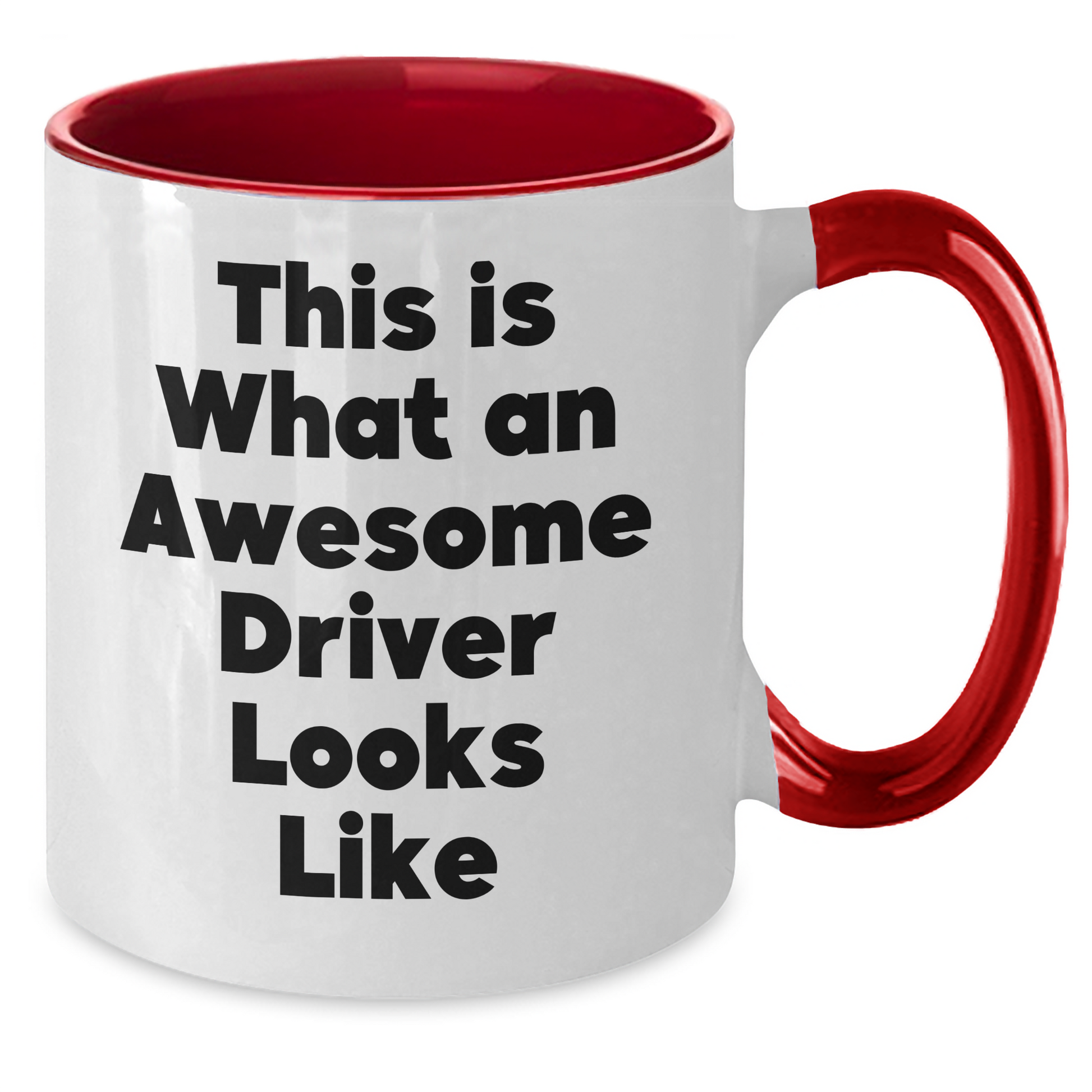 Funny Driver Gifts from Friends - Two Tone Coffee Mug for Driver's Graduation - 'This Is What An Awesome Driver Looks Like' Quote - Additional
