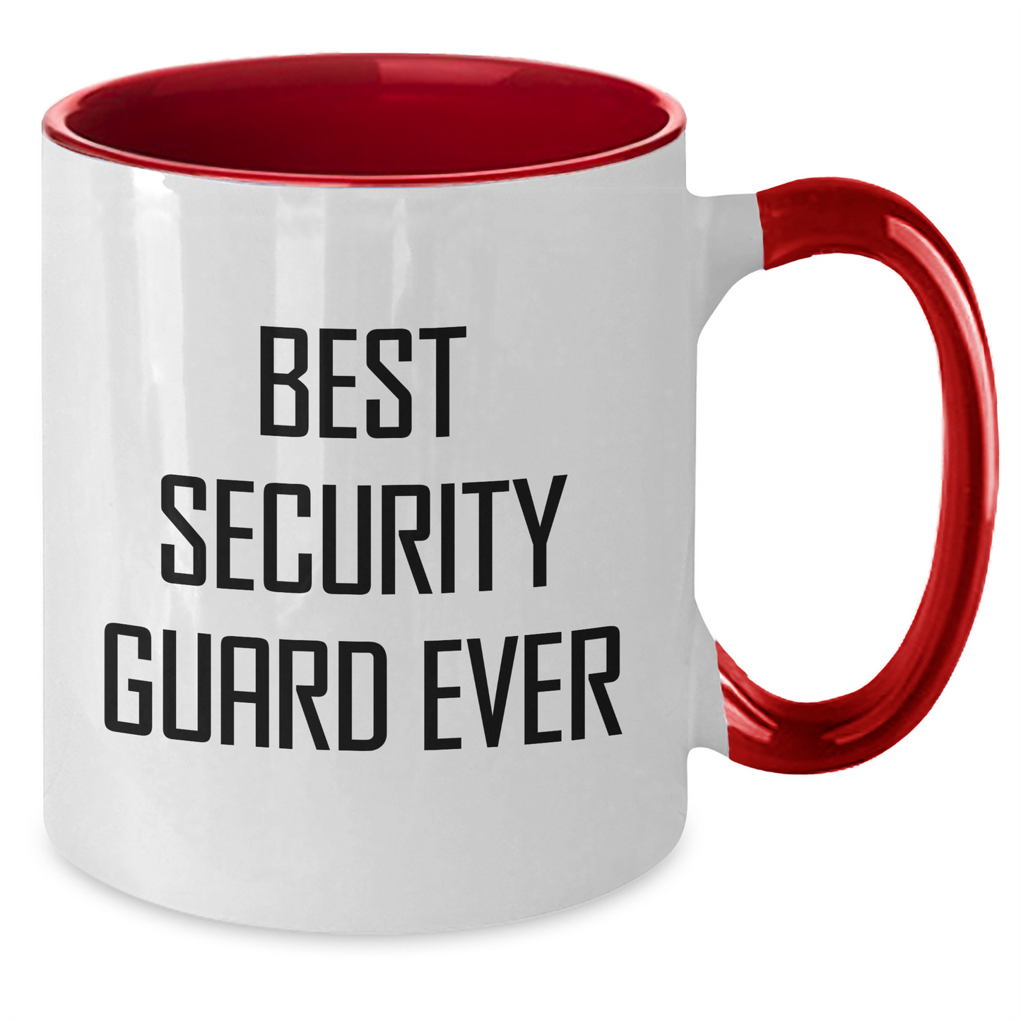 Funny Security Guard Gifts - Best Security Guard Ever Two Tone Coffee Mug, Gifts from Family, Friends, Coworkers for Graduation, 11oz Ceramic Microwave Safe Mug - Additional