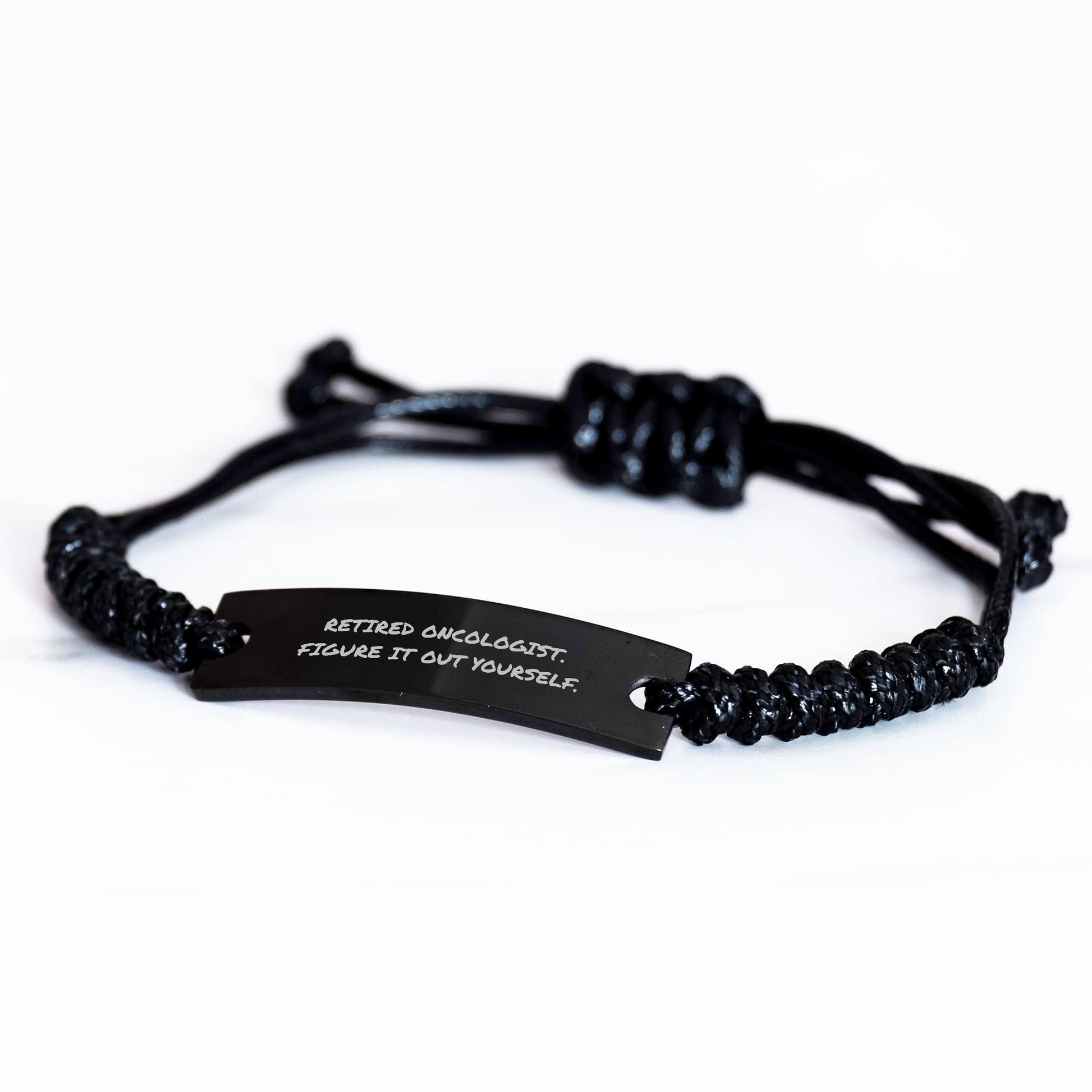 Oncologist Gifts, Funny Quote, Adjustable Rope Bracelet for Men, Gifts from Friends, Unique Graduation Gifts for Oncologist, Inspirational Figure It Out Yourself Quote - Image 2