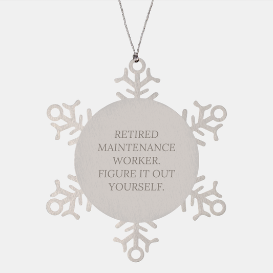Funny Retirement Gift for Maintenance Workers, Snowflake Ornament from Friends, Christmas Unique Gifts - Image 1