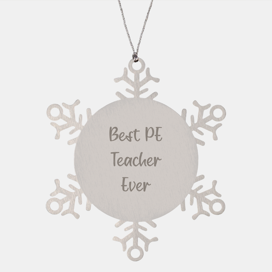 PE Teacher Gifts: Funny Snowflake Ornament for Best PE Teacher Ever, Unique Christmas Unique Gifts from Friends for Men, Women, Coworkers - Image 1