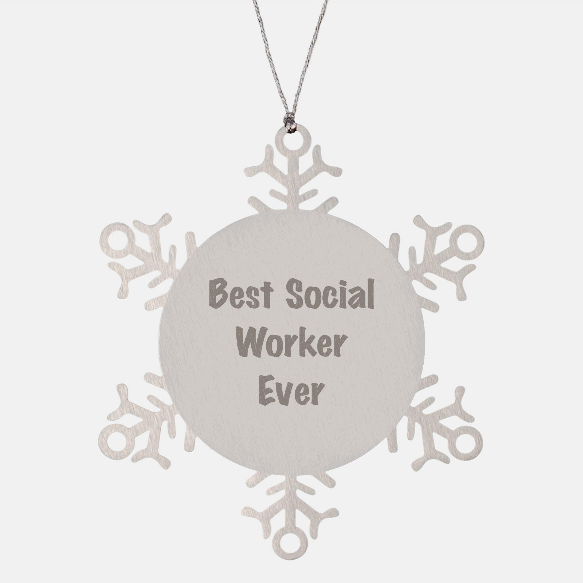Funny Snowflake Ornament Gifts from Best Social Worker Ever to Social Worker Friends, Christmas Unique Snowflake Ornaments for Social Worker Coworkers - Image 1