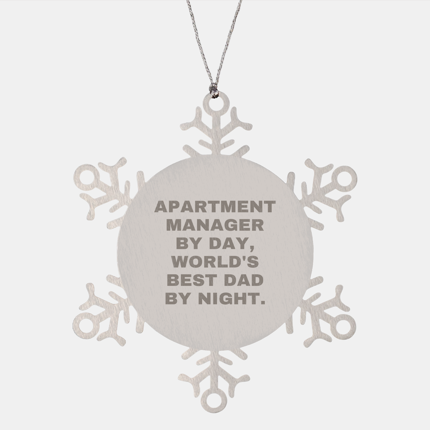 Funny Snowflake Ornament Gifts from World's Best Dad to Apartment Manager By Day, Unique Christmas Memorable Presents for Men - Image 1