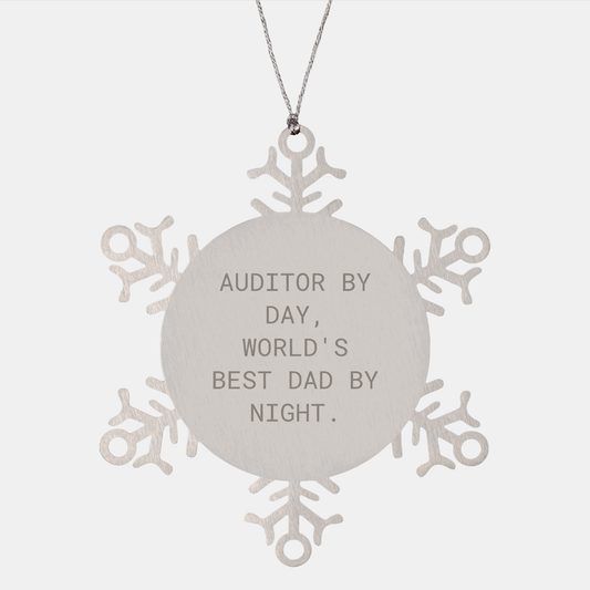 Auditor Gifts, Funny Snowflake Ornament, Christmas Unique Gifts from Dad, for Auditor - Image 1