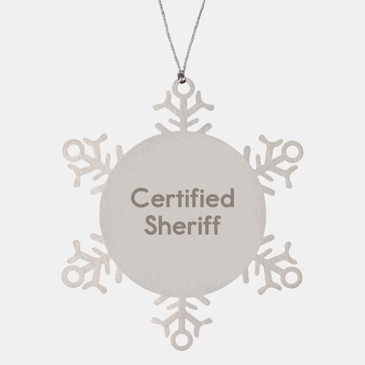 Funny Sheriff Snowflake Ornament Gifts from Friends for Sheriff Christmas Unique Gifts - Image 1