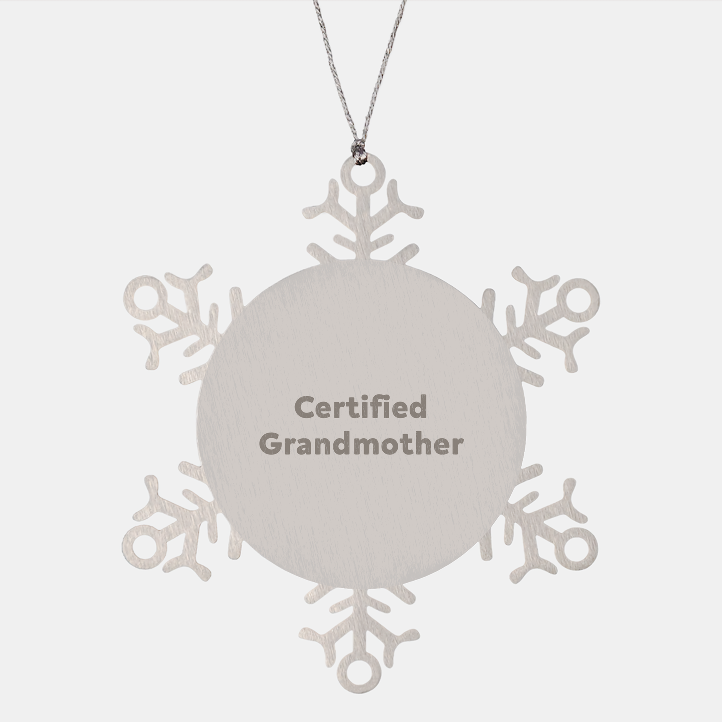 Funny Gifts from Grandmothers for Grandmothers, Snowflake Ornament for Christmas, 'Certified Grandmother' Quote - Image 1