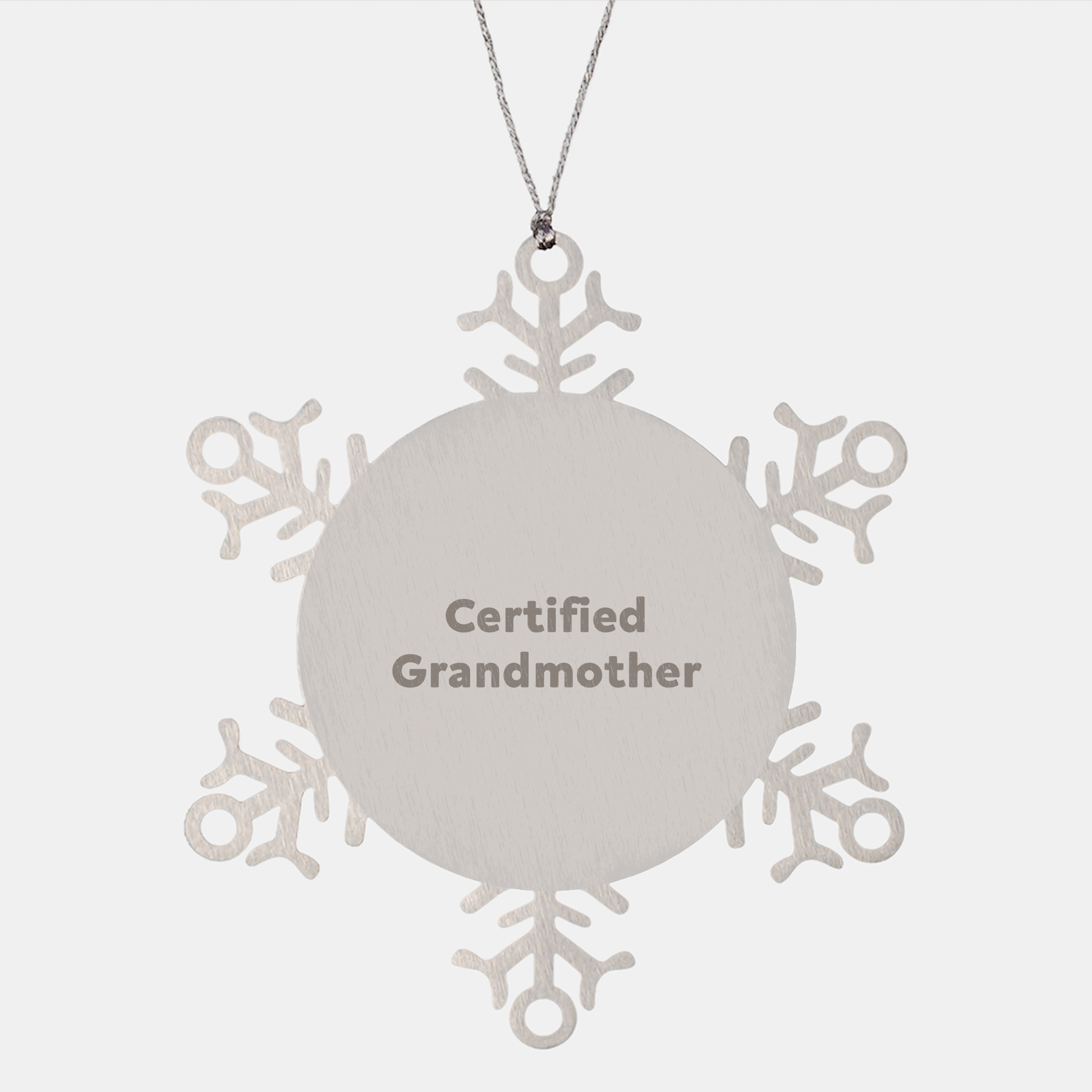 Funny Gifts from Grandmothers for Grandmothers, Snowflake Ornament for Christmas, 'Certified Grandmother' Quote - Image 1