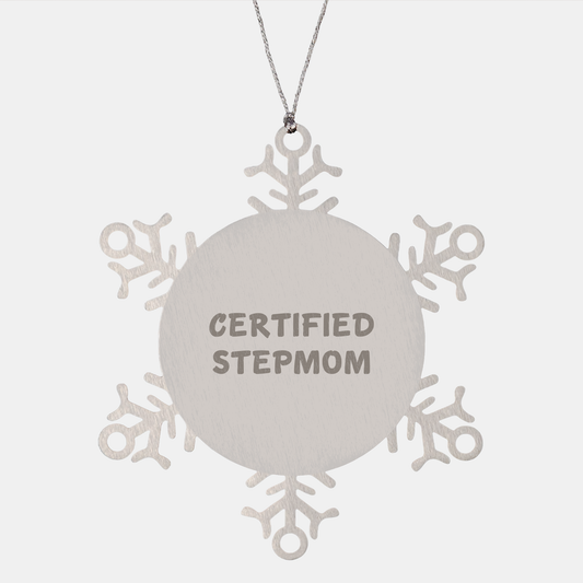 Funny Stepmom Christmas Unique Gifts from Friends and Family, Snowflake Ornament with Inspirational Quote for Stepmom, Gifts from Women, Gifts for Stepmom - Image 1