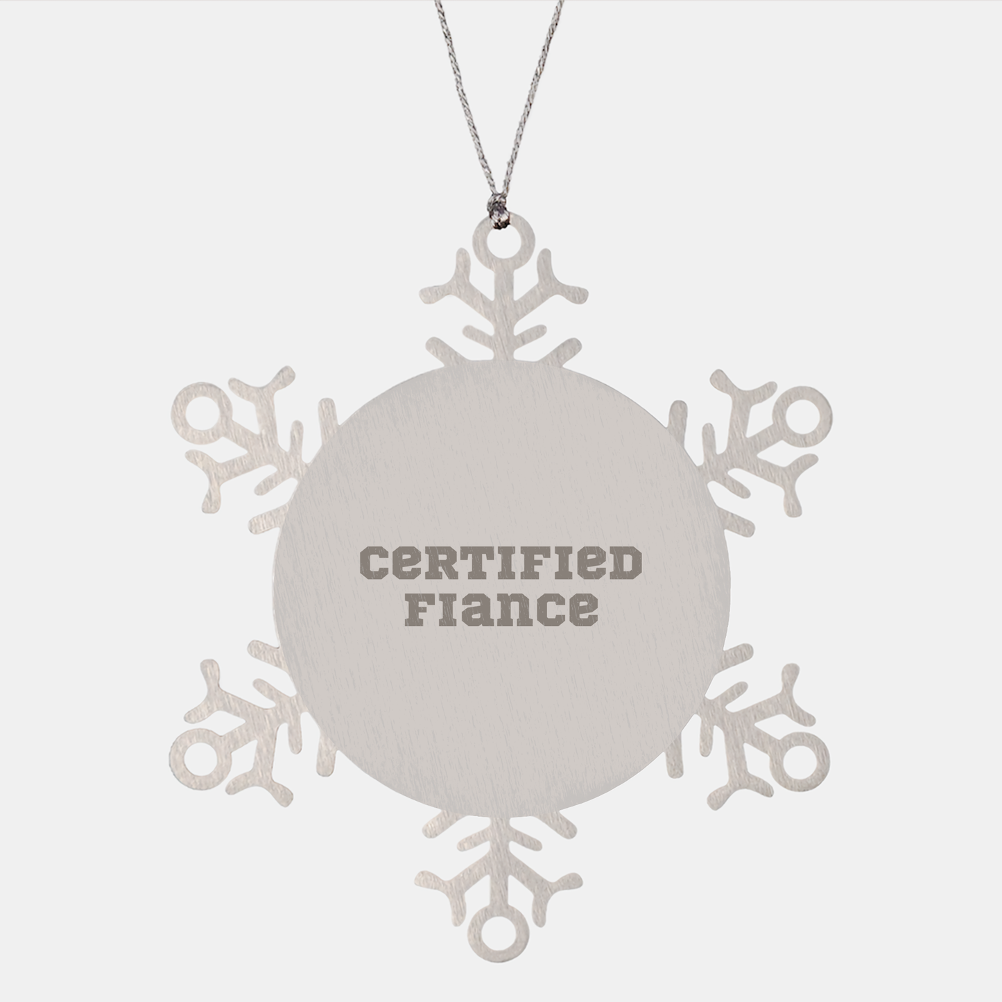 Funny Fiance Gifts from Men to Snowflake Ornament Lovers Certified Fiance, Christmas Unique Gifts - Image 1