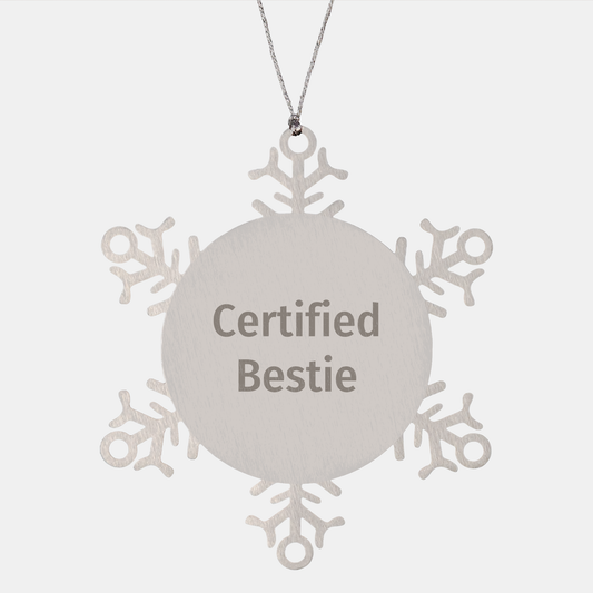 Funny Bestie Gifts from Friends for Bestie's Christmas Unique Snowflake Ornament - Image 1