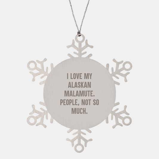 Alaskan Malamute Dog Lover's Funny Snowflake Ornament Gifts from Men to Family and Friends for Christmas - Image 1