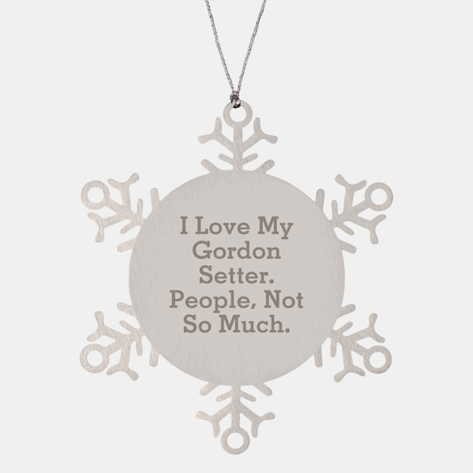 Gordon Setter Dog Lovers' Funny Snowflake Ornament, Gifts from Friends for Christmas Unique Presents - Image 1