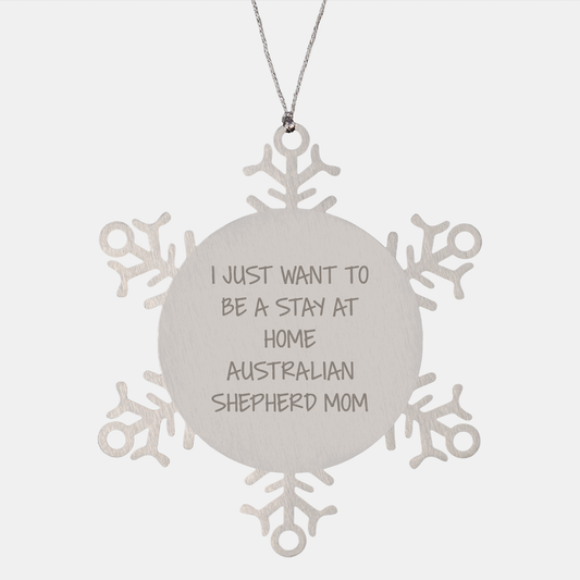 Funny Australian Shepherd Dog Mom Gifts Snowflake Ornament from Friends for Christmas - Image 1