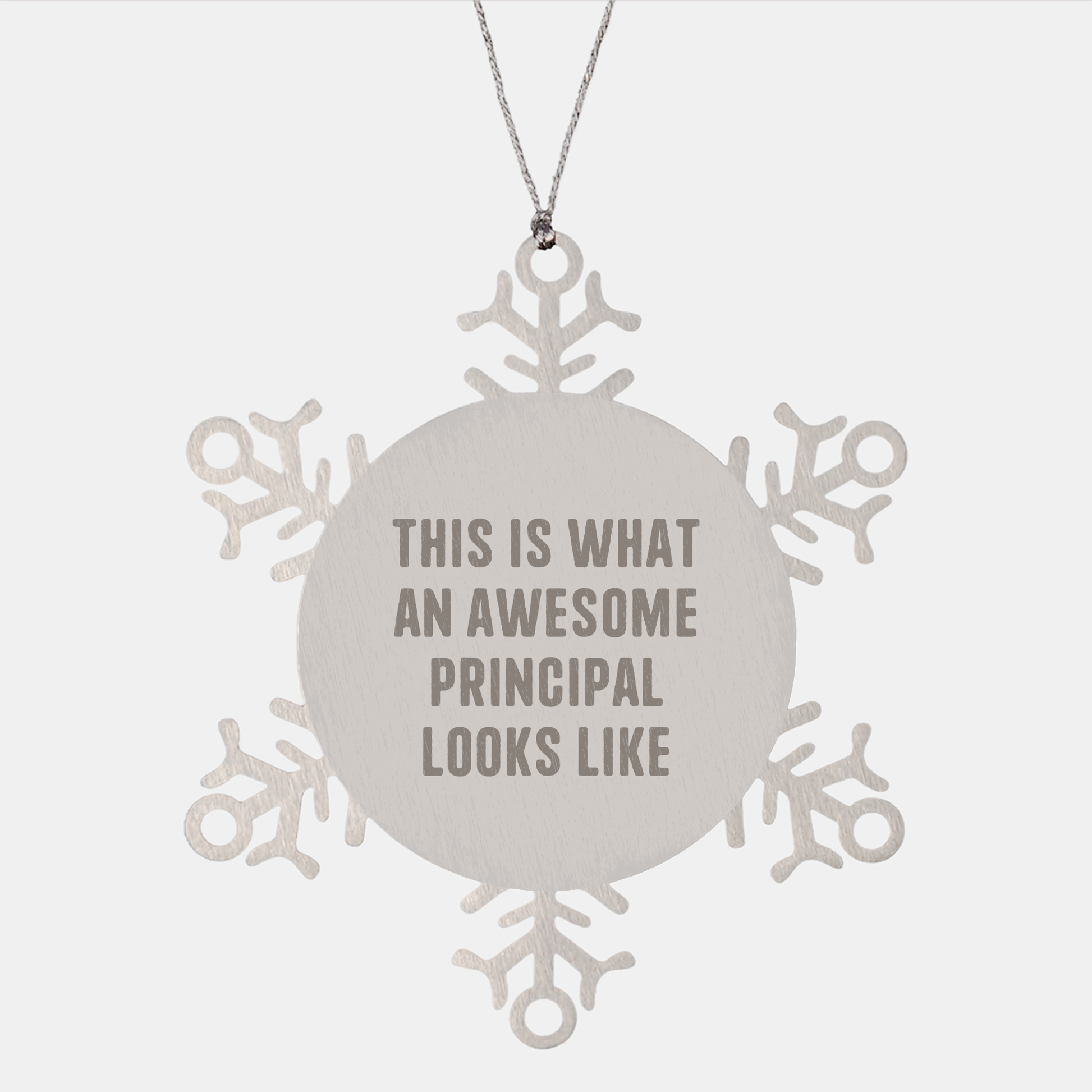 Awesome Principal Gifts from Friends - Inspirational Snowflake Ornament for Men or Women, 'This Is What An Awesome Principal Looks Like', Christmas Unique Gift - Image 1