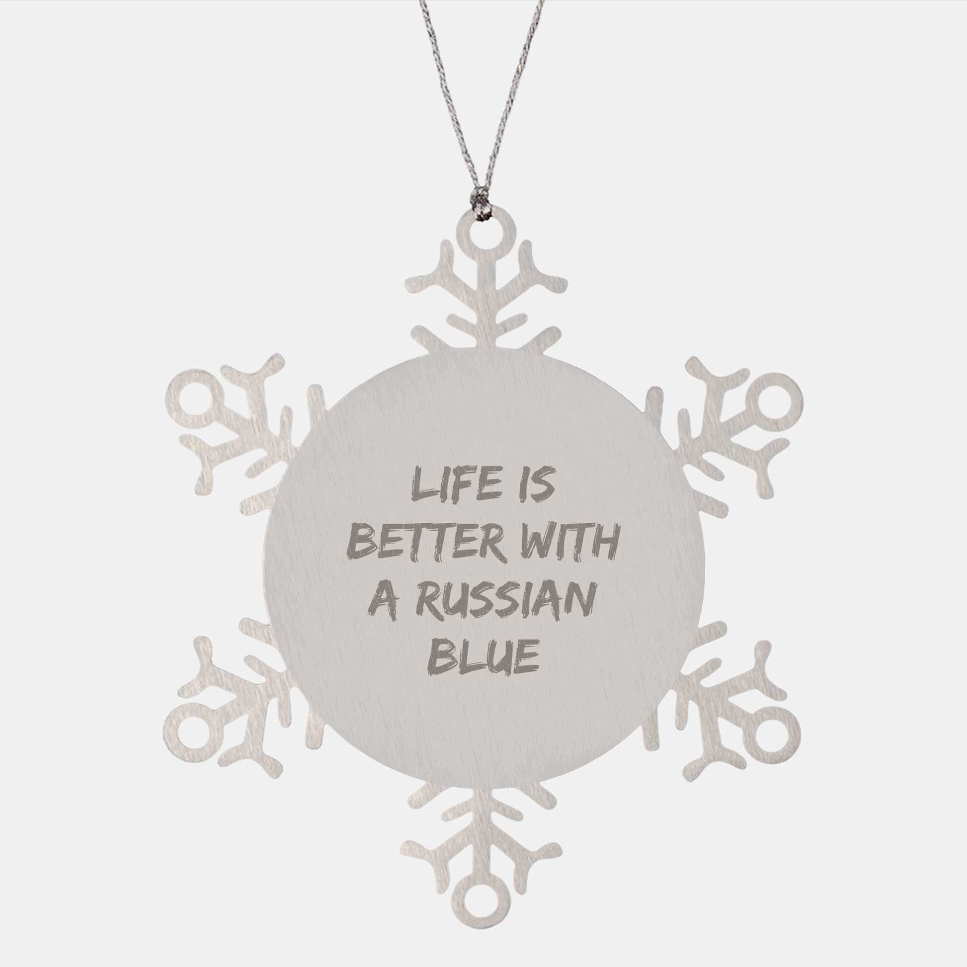 Russian Blue Cat Lovers Snowflake Ornament Gift from Family, Friends, or Coworkers this Christmas - Image 1
