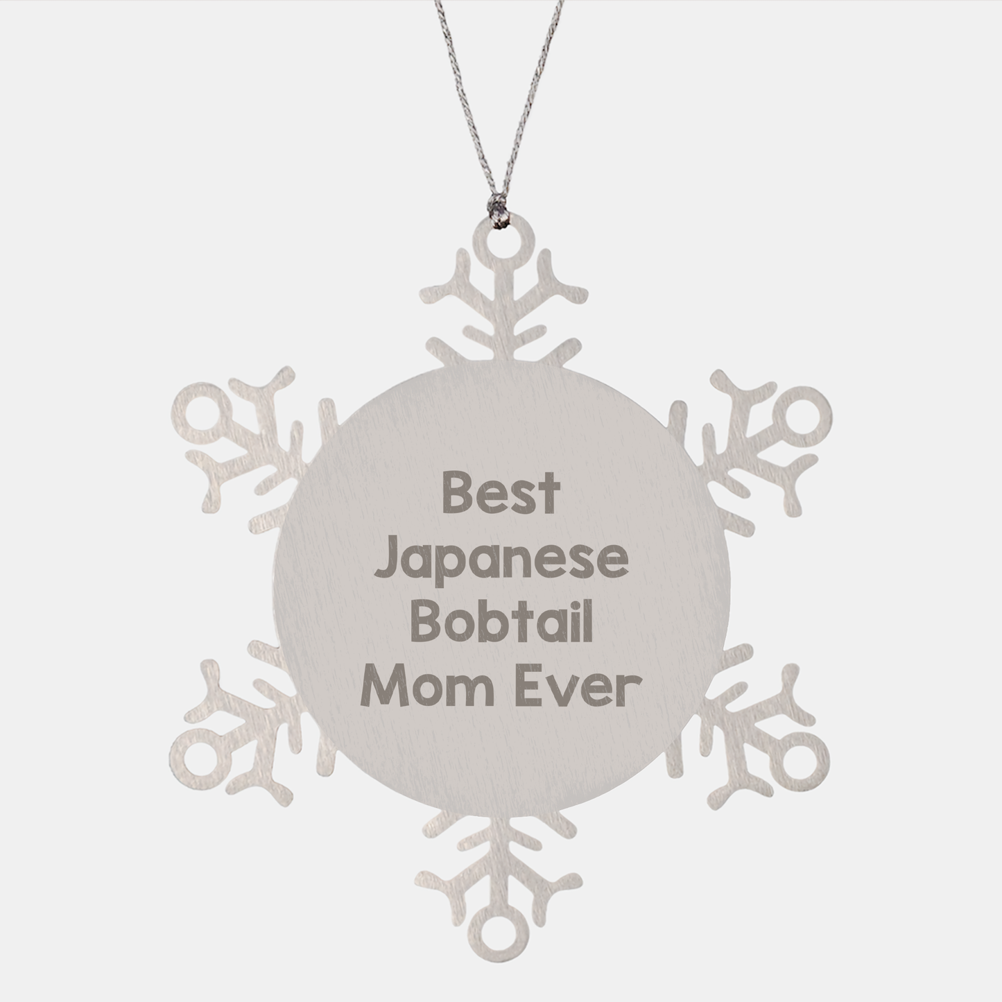 Best Japanese Bobtail Mom Ever Snowflake Ornament Gifts for Her, Unique Christmas Unique Gifts from Men to Japanese Bobtail Cat Lovers - Image 1
