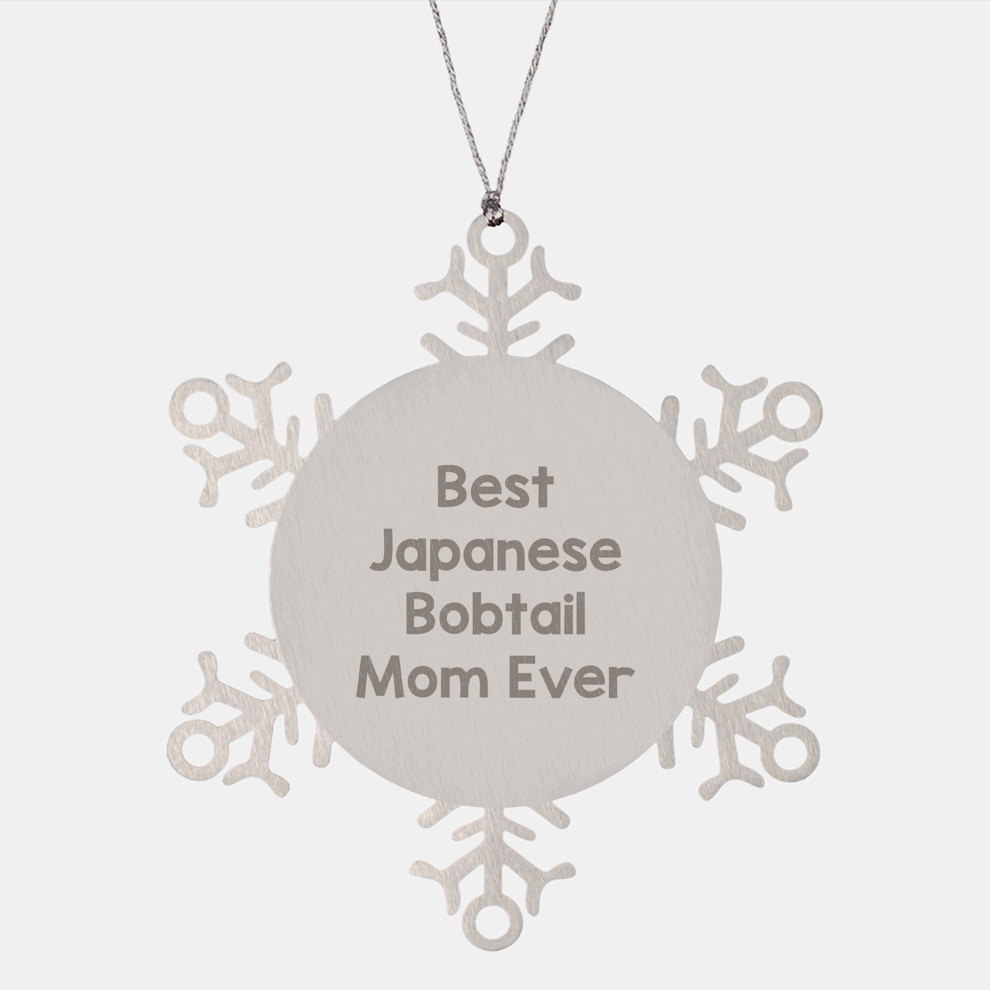 Best Japanese Bobtail Mom Ever Snowflake Ornament Gifts for Her, Unique Christmas Unique Gifts from Men to Japanese Bobtail Cat Lovers - Image 1