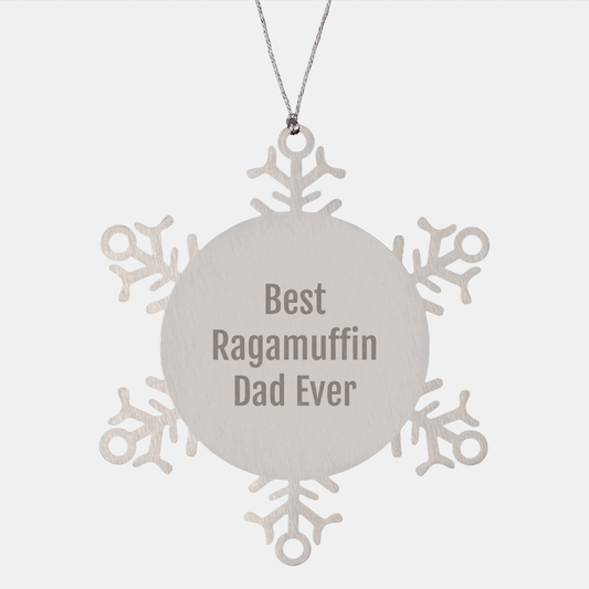 Ragamuffin Cat Lovers Gifts from Dad - Funny Snowflake Ornament for Christmas, Unique Snowflake Ornament for Men, Women, Friends, Coworkers, Family - Image 1