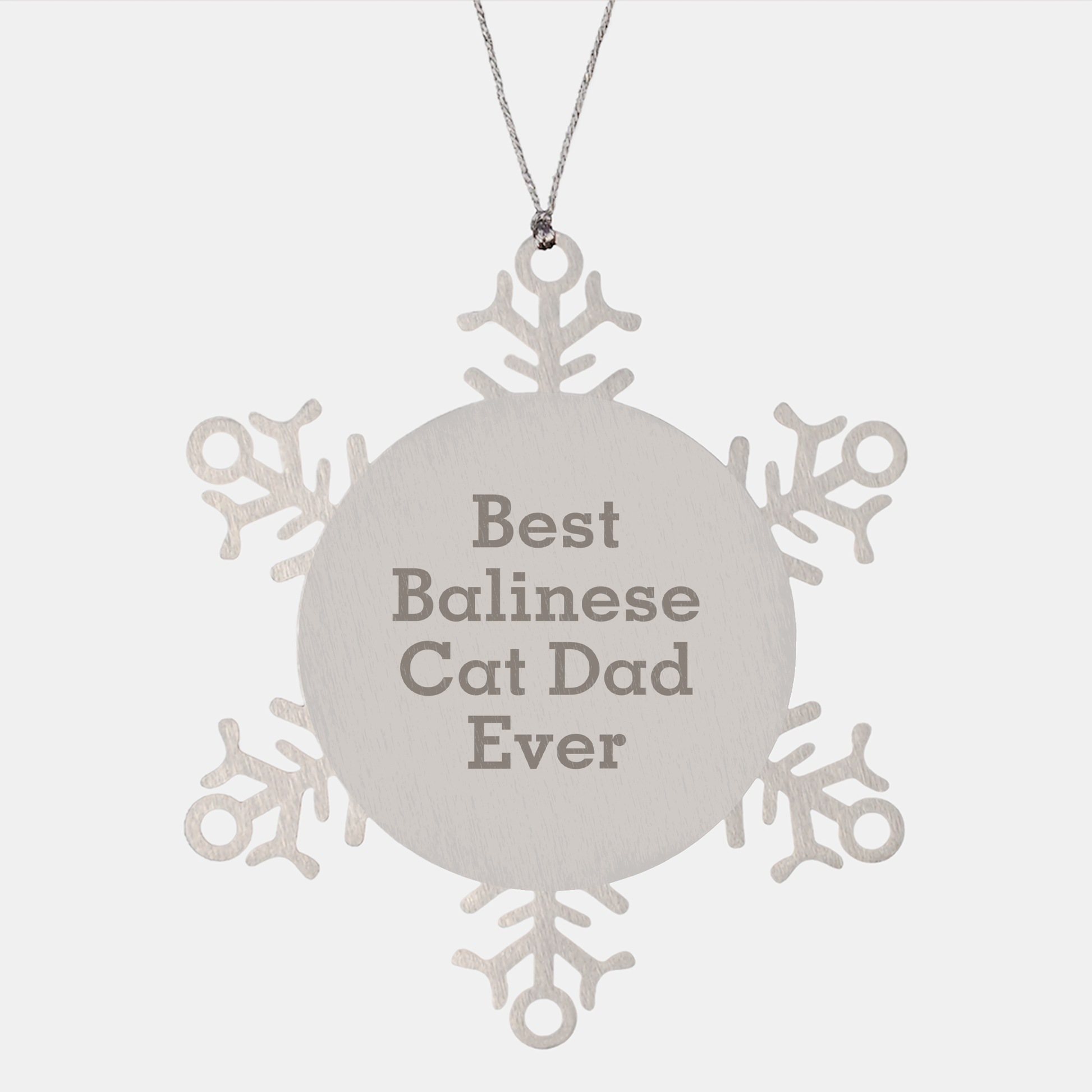 Funny Balinese Cat Dad Gifts from Friends for Christmas - Snowflake Ornament - Image 1