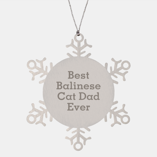 Funny Balinese Cat Dad Gifts from Friends for Christmas - Snowflake Ornament - Image 1