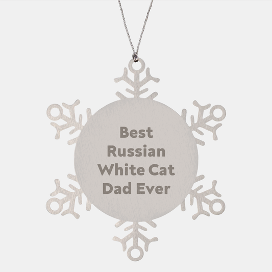 Russian White Cat Dad Ever Snowflake Ornament Gifts from Family to Unique Christmas Unique Gifts - Image 1