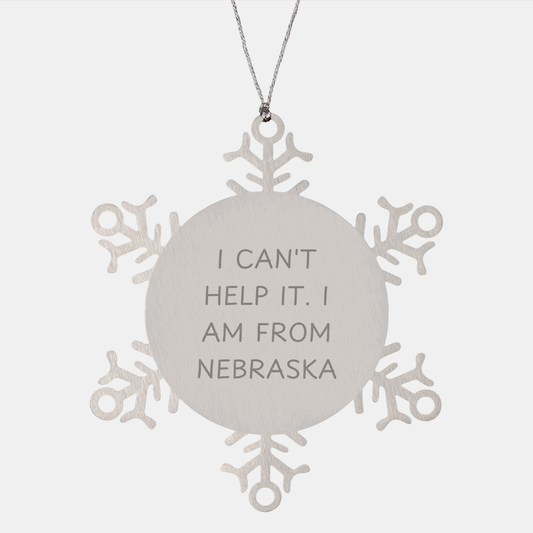 Nebraska Snowflake Ornament, Funny Quote Gift for Nebraska Women, Gifts from Nebraska, Christmas Unique Gifts for Family, Friends, Coworkers - Image 1