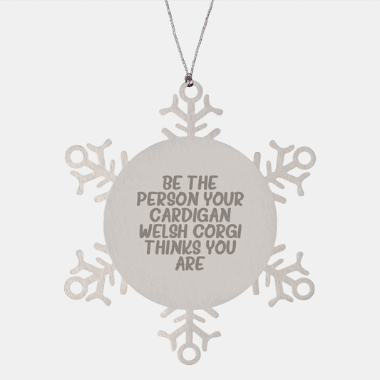 Funny Cardigan Welsh Corgi Dog Gifts from Friends for Christmas Snowflake Ornament - Image 1