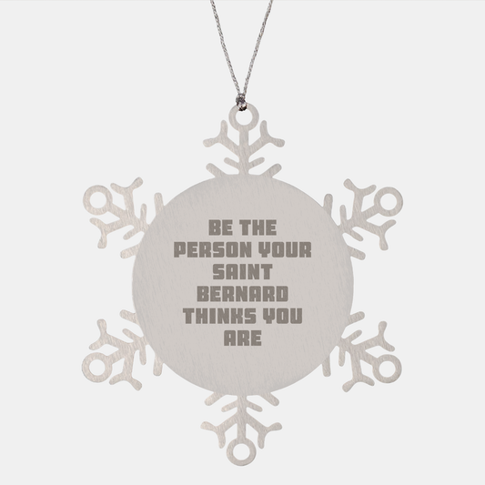 Saint Bernard Dog Snowflake Ornament Gifts from Family to Friends, Funny Inspirational Quote, 3.14 Inches Diameter, Shatterproof, Christmas Unique Snowflake Ornament - Image 1