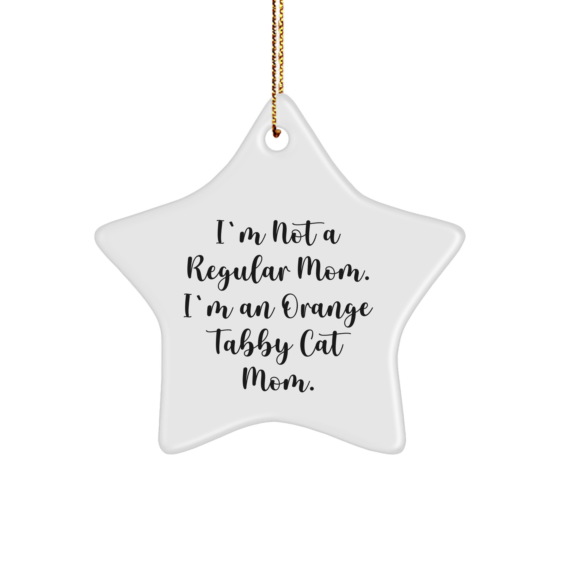 Orange Tabby Cat Mom Star Ornament Gifts from Friends to Family for Christmas - Image 1