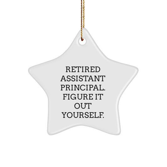 Assistant Principal Star Ornament, Funny Quote Gifts from Friends for Men, Christmas Unique Gifts - Image 1
