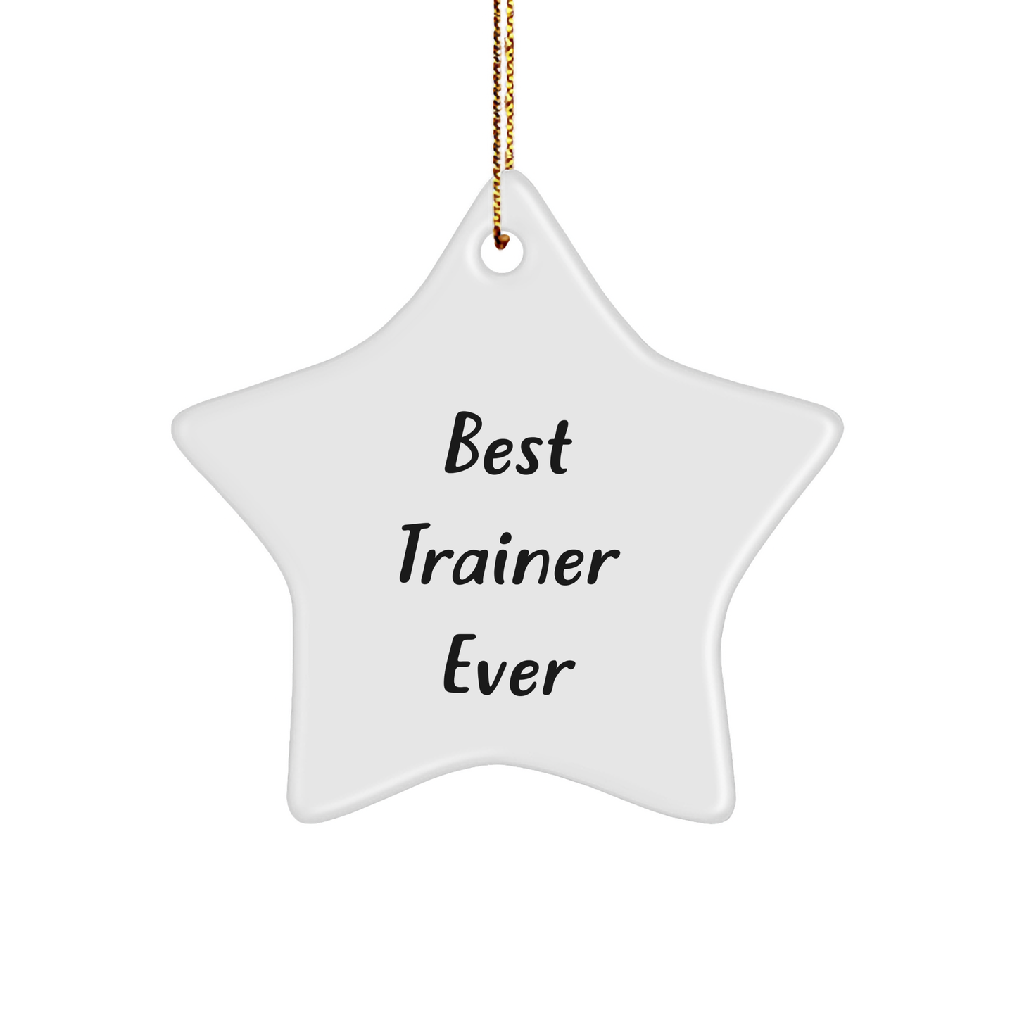 Funny Trainer Star Ornament, Best Trainer Ever Quote, White Color, Star Shaped, Gifts for Trainers, Christmas Unique Gifts from Friends - Image 1