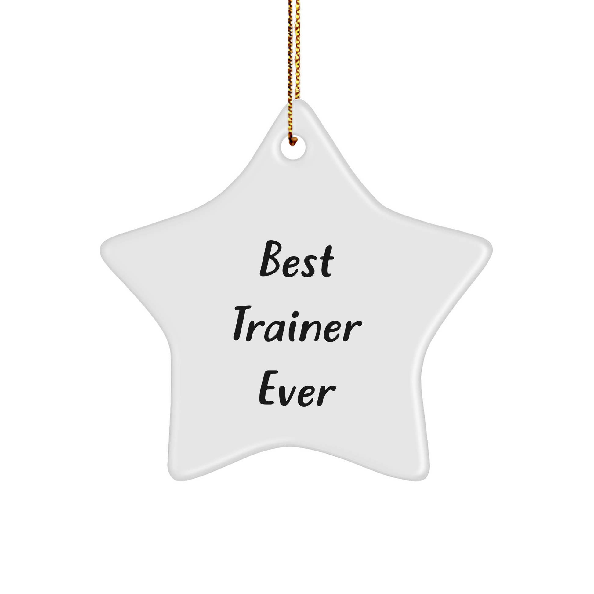 Funny Trainer Star Ornament, Best Trainer Ever Quote, White Color, Star Shaped, Gifts for Trainers, Christmas Unique Gifts from Friends - Image 1