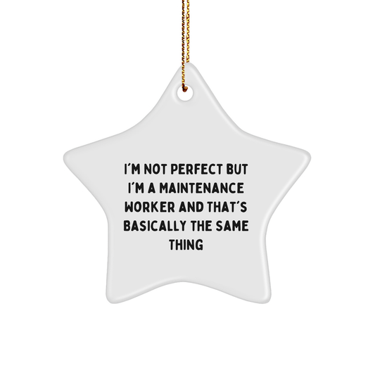 Funny Maintenance Worker Star Ornament Gifts from Men to Maintenance Worker Friends, Coworkers, and Family for Christmas - Image 1