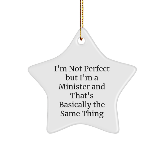 Minister Gifts for Christmas - I'm Not Perfect Star Ornament, Unique Presents from Family, Friends, or Coworkers - Image 1
