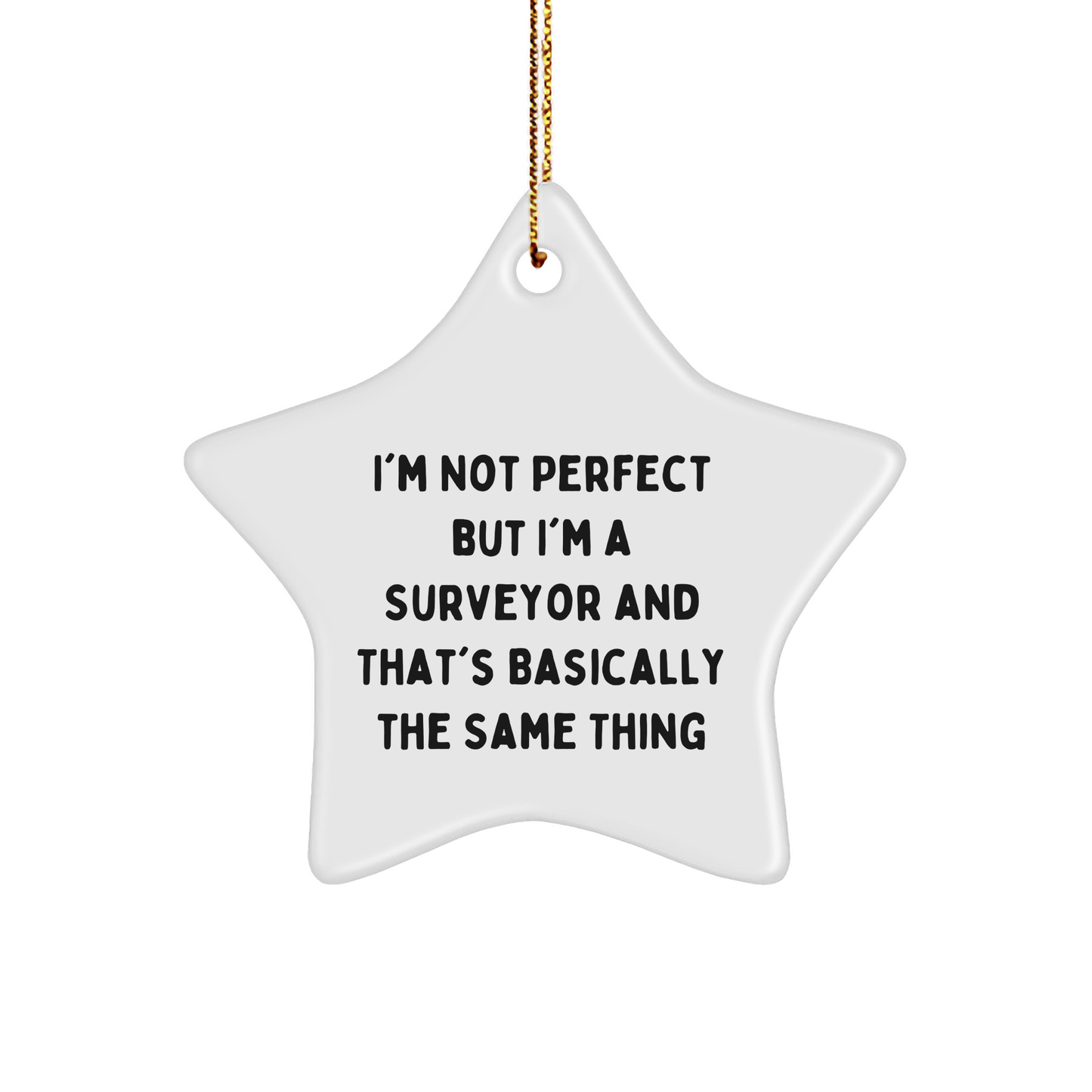Surveyor Gifts, Funny Star Ornament for Men, 'I'm Not Perfect But I'm A Surveyor And That's Basically The Same Thing' Christmas Unique Gifts from Friends, Family, Coworkers to Surveyor - Image 1