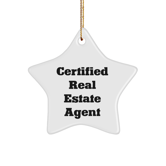 Funny Real Estate Agent Gifts from Friends for Men and Women - Star Ornament with Quote - Christmas Unique Presents - Image 1
