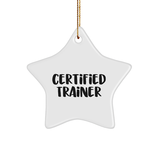 Funny Trainer Gifts from Men to Friends - Star Ornament for Christmas with Inspirational Quote, 'You're a Star, Trainer!' - Image 1