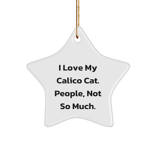 Calico Cat Lovers, Unite! Funny Star Ornament Gifts for Friends, Family, and Coworkers from I Love My Calico Cat - Image 1