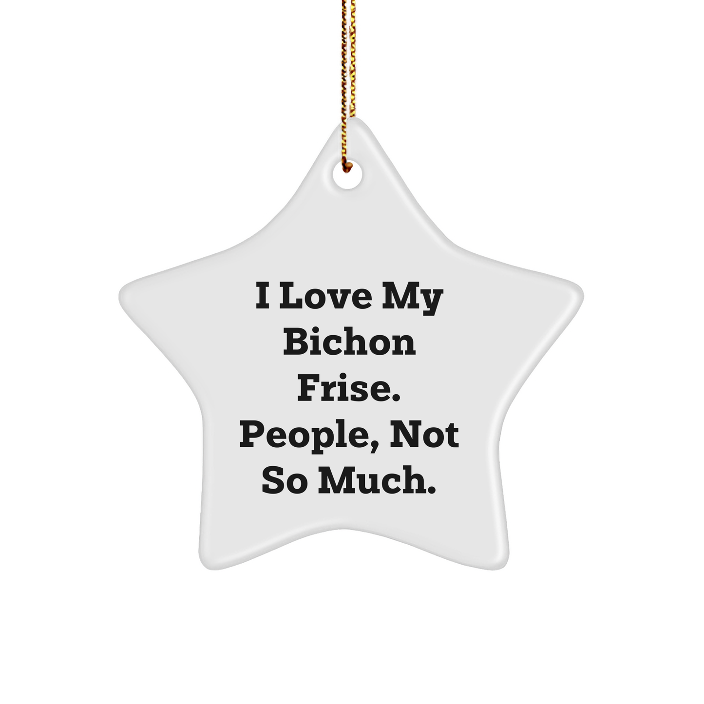 'I Love My Bichon Frise. People, Not So Much.' Funny Bichon Frise Dog Gifts from Men to Family - Star Ornament for Christmas Unique Gifts - Image 1
