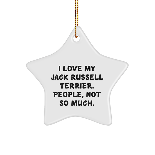 Funny Jack Russell Terrier Dog Gifts, Star Ornament for Men, Women, Friends, and Family, I Love My Jack Russell Terrier. People, Not So Much., Christmas Unique - Image 1