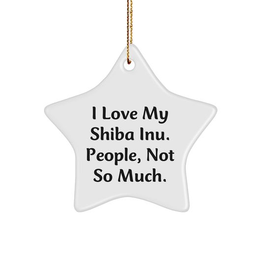 Shiba Inu Dog Lovers Funny Holiday Gifts from Friends to Family Star Ornament - Image 1