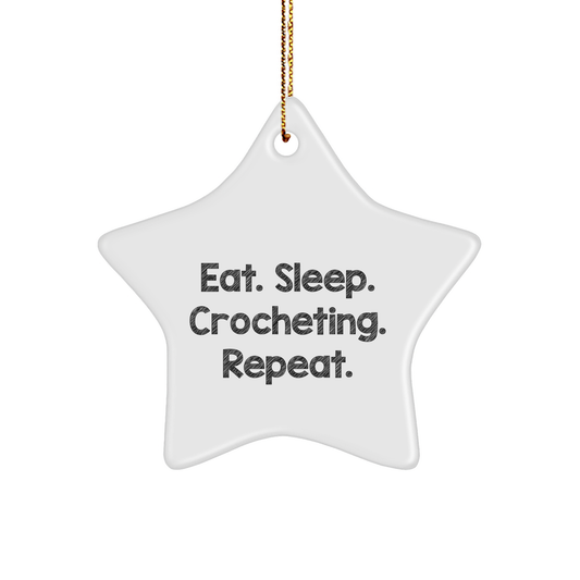 Crocheting Gifts from Friends and Family - Eat. Sleep. Crocheting. Repeat. Star Ornament for Christmas - Image 1