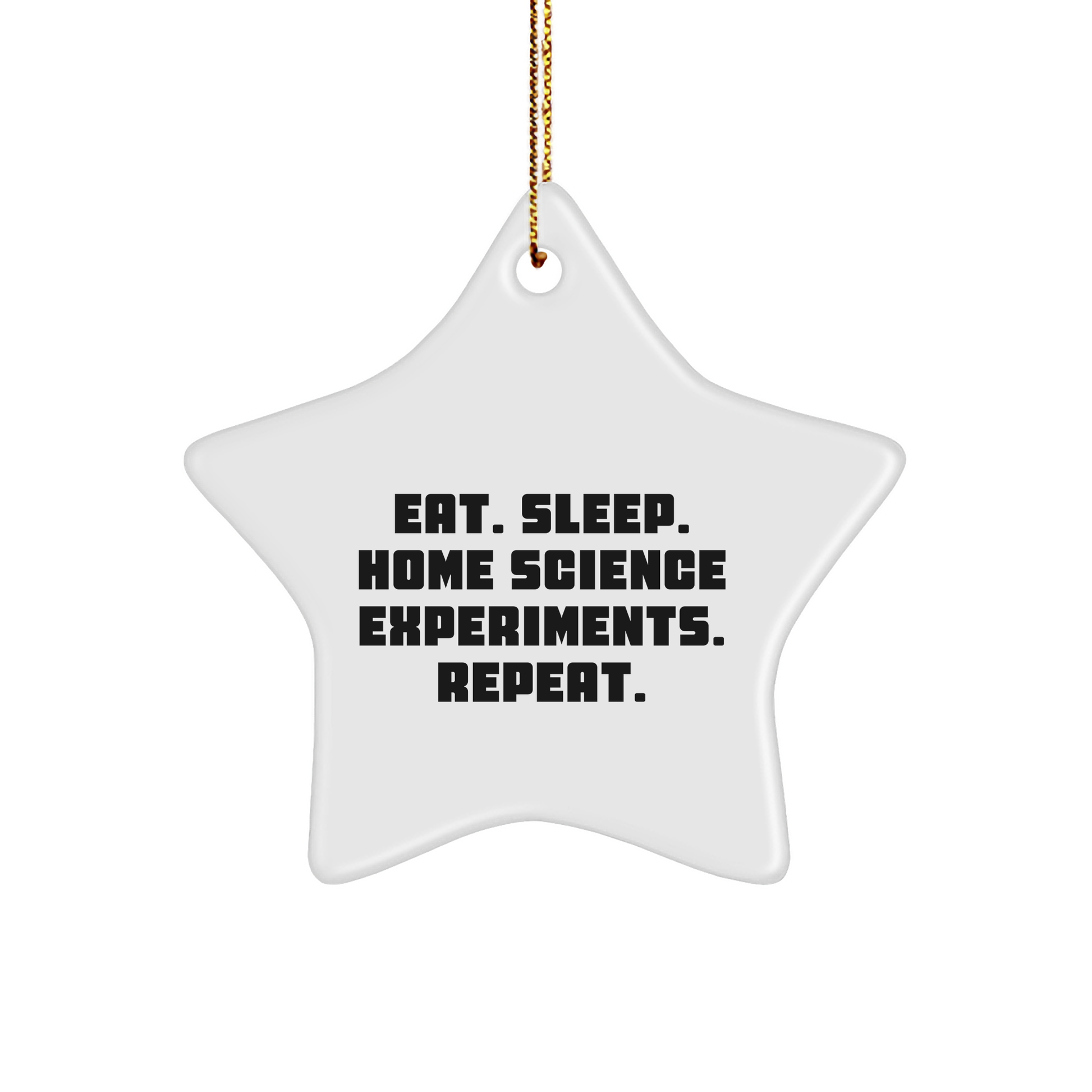 Funny Home Science Experiments Gifts from Men to Friends, Home Science Experiments Star Ornament, Eat. Sleep. Home Science Experiments. Repeat., Perfect for Christmas Unique Gifts - Image 1