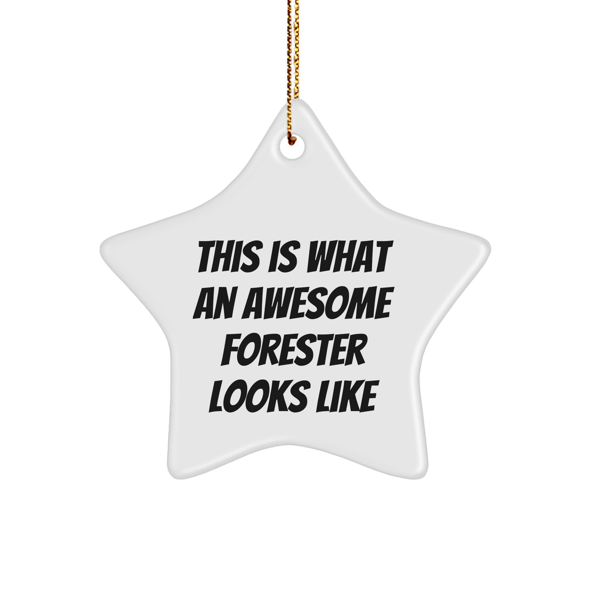 Funny Forester Gifts from Friends - Star Ornament with Quote This Is What An Awesome Forester Looks Like - Image 1