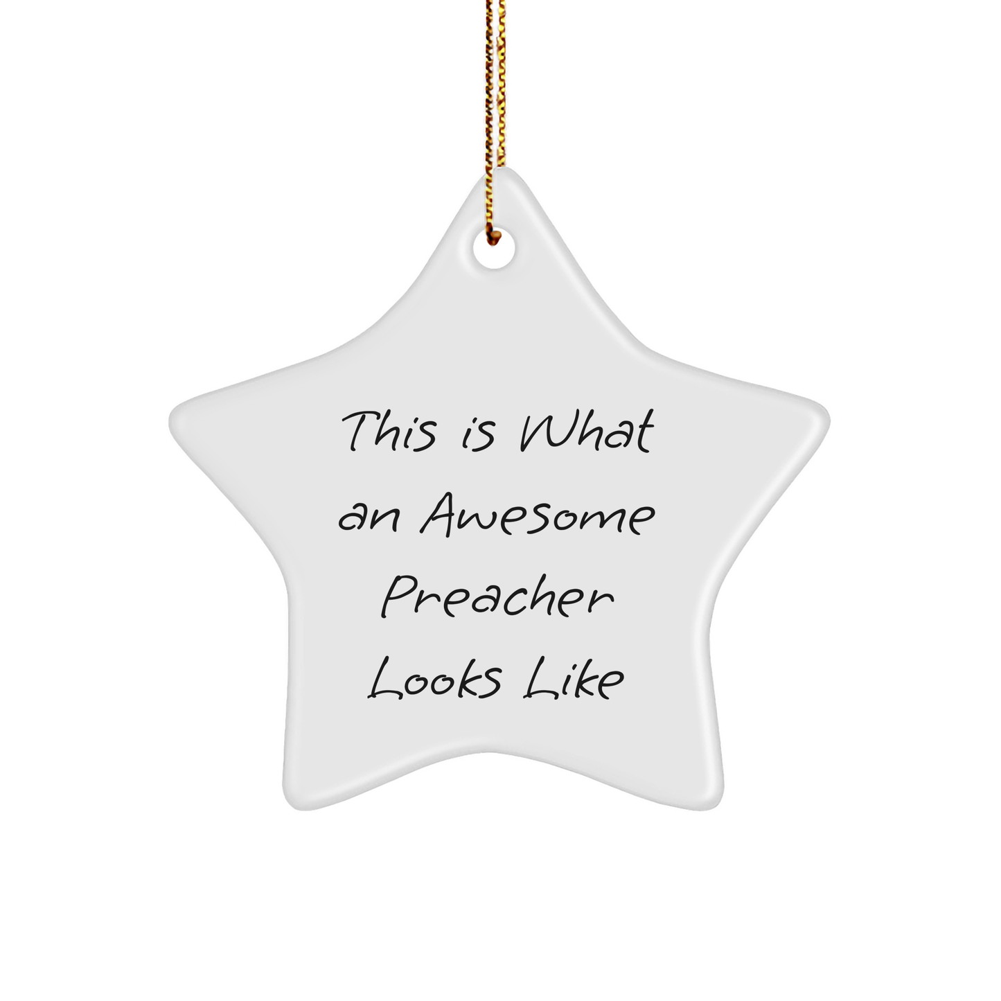 Funny Preacher Gifts This Is What An Awesome Preacher Looks Like Star Ornament for Men Women Friends and Family - Perfect for Christmas - Image 1